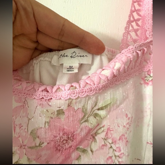 Floral Pink maternity Maxi Dress - Picture 5 of 7